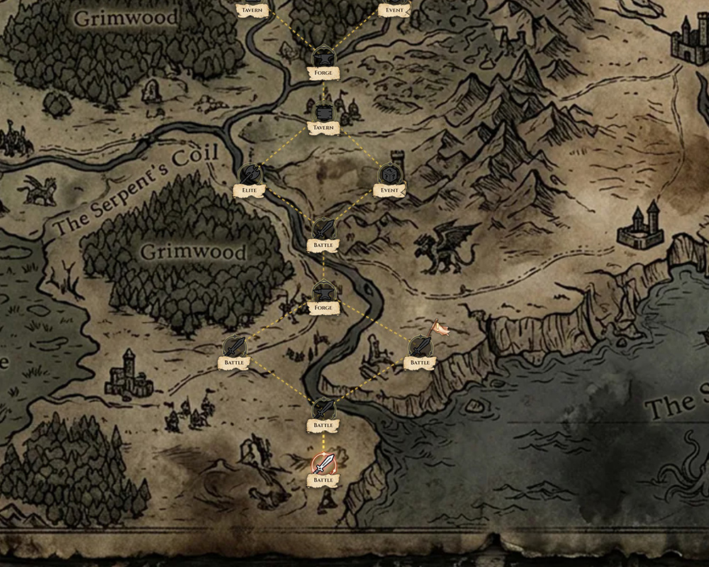 Warmonger campaign map with branching nodes